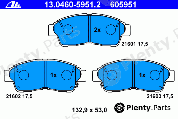  ATE part 13.0460-5951.2 (13046059512) Brake Pad Set, disc brake