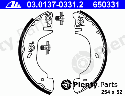  ATE part 03.0137-0331.2 (03013703312) Brake Shoe Set