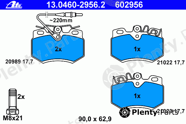  ATE part 13.0460-2956.2 (13046029562) Brake Pad Set, disc brake