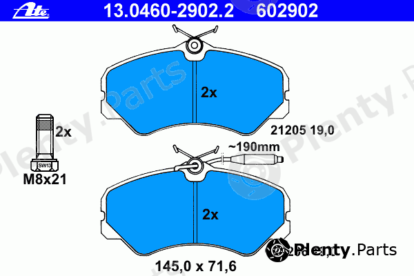  ATE part 13.0460-2902.2 (13046029022) Brake Pad Set, disc brake