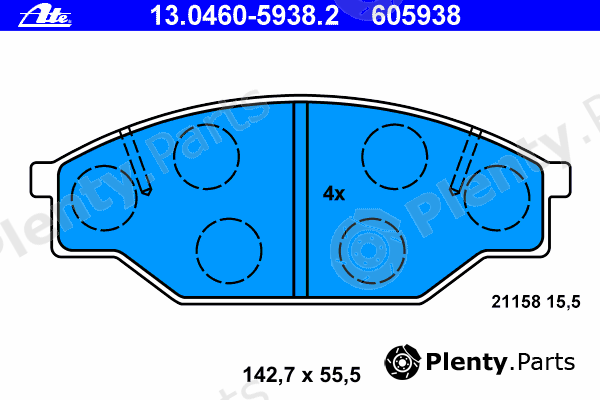  ATE part 13.0460-5938.2 (13046059382) Brake Pad Set, disc brake