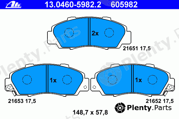  ATE part 13.0460-5982.2 (13046059822) Brake Pad Set, disc brake