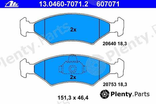  ATE part 13.0460-7071.2 (13046070712) Brake Pad Set, disc brake