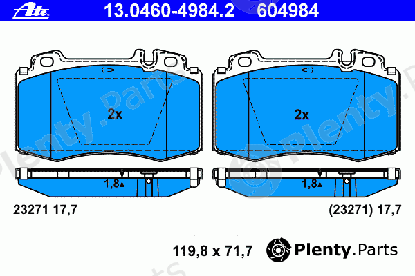 ATE part 13.0460-4984.2 (13046049842) Brake Pad Set, disc brake