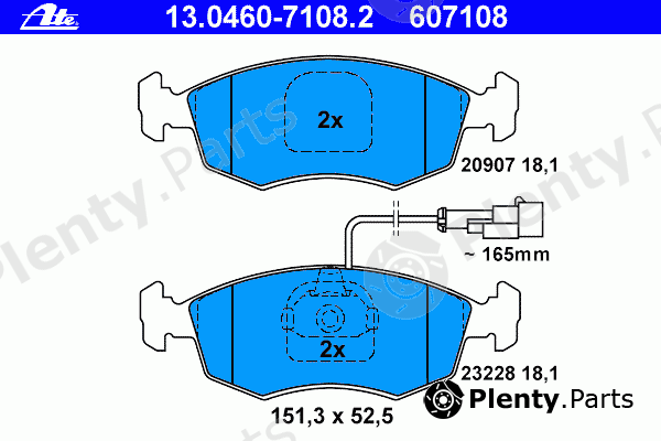  ATE part 13.0460-7108.2 (13046071082) Brake Pad Set, disc brake