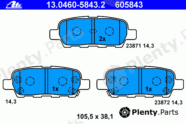  ATE part 13.0460-5843.2 (13046058432) Brake Pad Set, disc brake