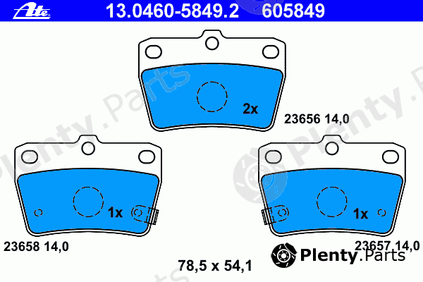  ATE part 13.0460-5849.2 (13046058492) Brake Pad Set, disc brake