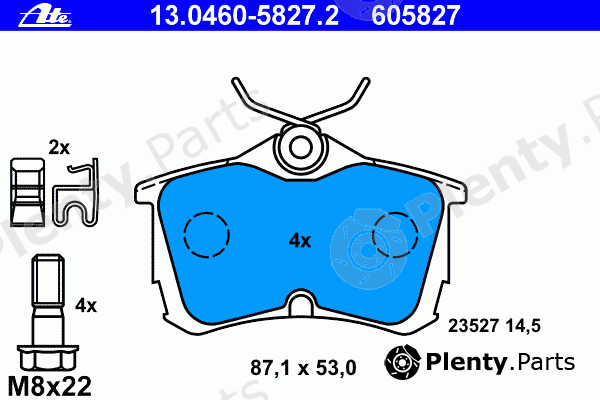  ATE part 13.0460-5827.2 (13046058272) Brake Pad Set, disc brake