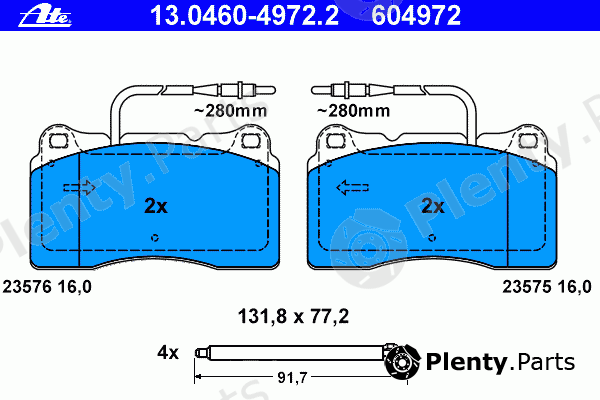  ATE part 13.0460-4972.2 (13046049722) Brake Pad Set, disc brake