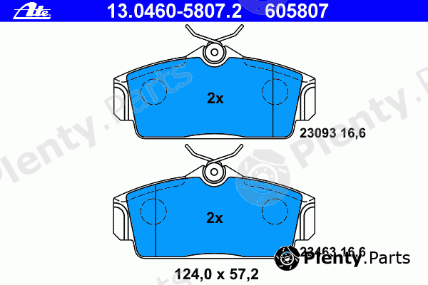  ATE part 13.0460-5807.2 (13046058072) Brake Pad Set, disc brake