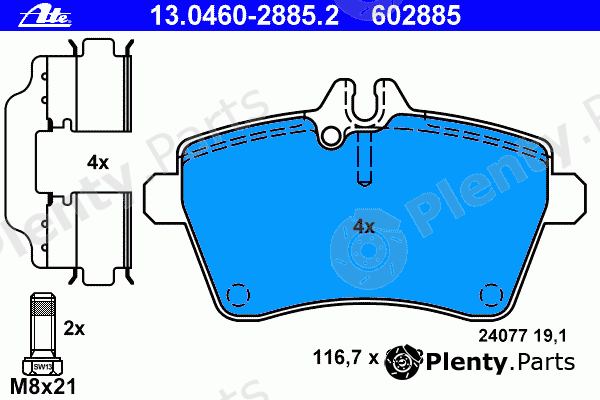  ATE part 13.0460-2885.2 (13046028852) Brake Pad Set, disc brake