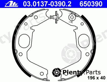  ATE part 03.0137-0390.2 (03013703902) Brake Shoe Set, parking brake