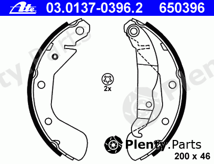  ATE part 03.0137-0396.2 (03013703962) Brake Shoe Set