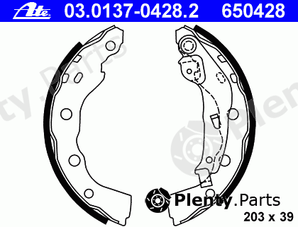  ATE part 03.0137-0428.2 (03013704282) Brake Shoe Set