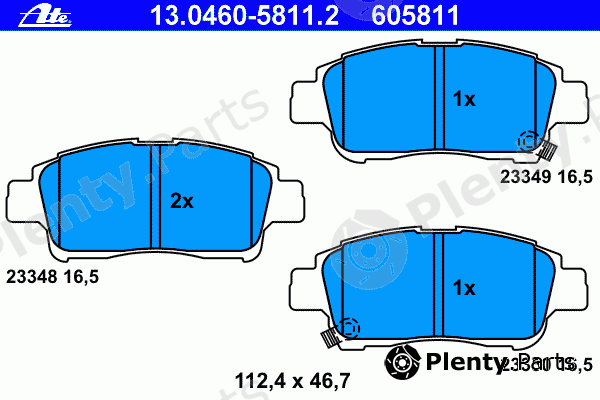  ATE part 13.0460-5811.2 (13046058112) Brake Pad Set, disc brake