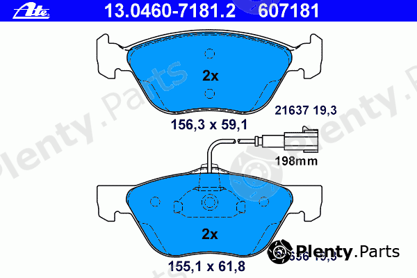  ATE part 13.0460-7181.2 (13046071812) Brake Pad Set, disc brake