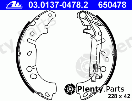  ATE part 03.0137-0478.2 (03013704782) Brake Shoe Set