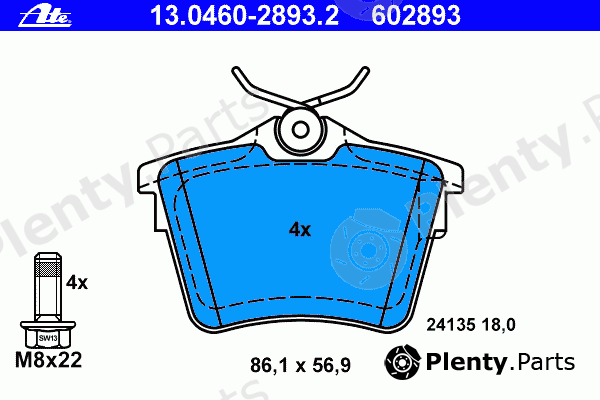  ATE part 13.0460-2893.2 (13046028932) Brake Pad Set, disc brake