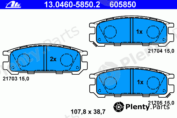  ATE part 13.0460-5850.2 (13046058502) Brake Pad Set, disc brake