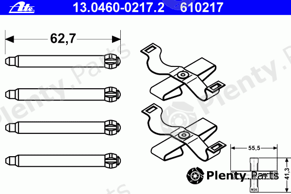  ATE part 13.0460-0217.2 (13046002172) Accessory Kit, disc brake pads