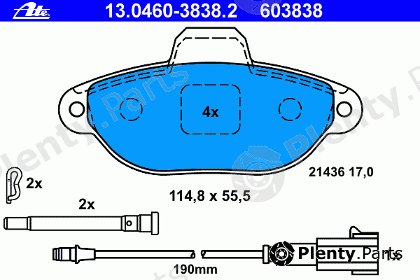  ATE part 13.0460-3838.2 (13046038382) Brake Pad Set, disc brake