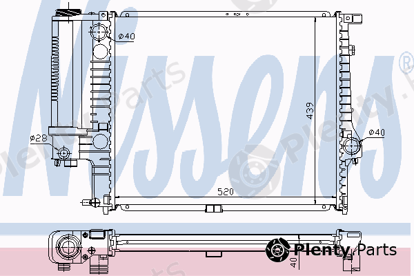  NISSENS part 60615A Radiator, engine cooling