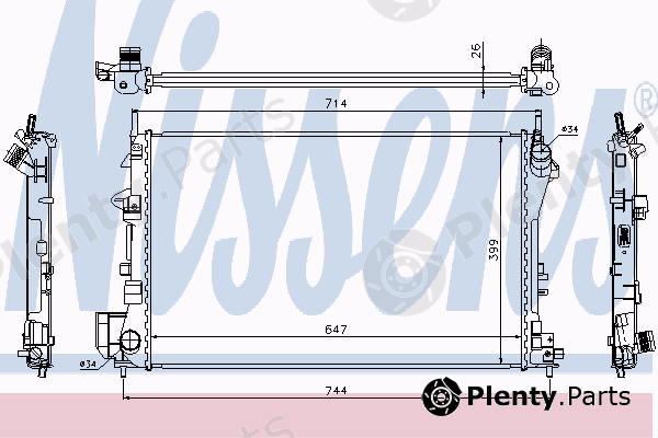  NISSENS part 63024A Radiator, engine cooling