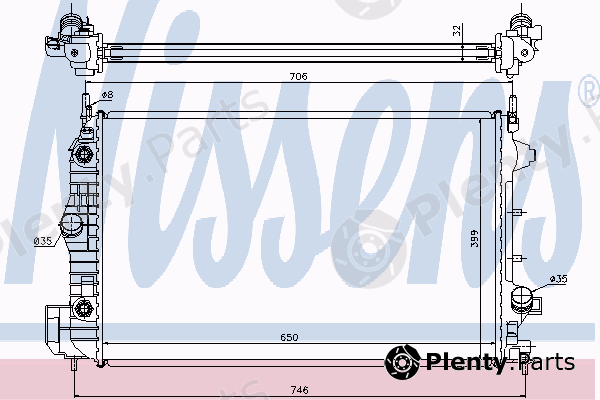  NISSENS part 63113A Radiator, engine cooling