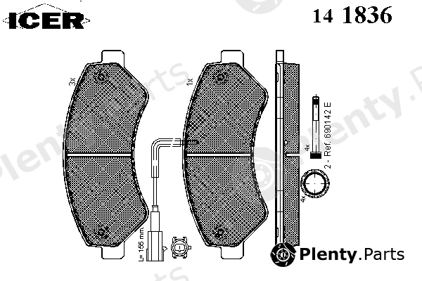  ICER part 141836 Brake Pad Set, disc brake