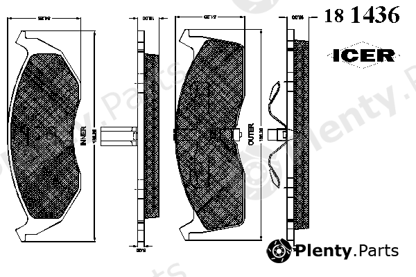  ICER part 181436 Brake Pad Set, disc brake