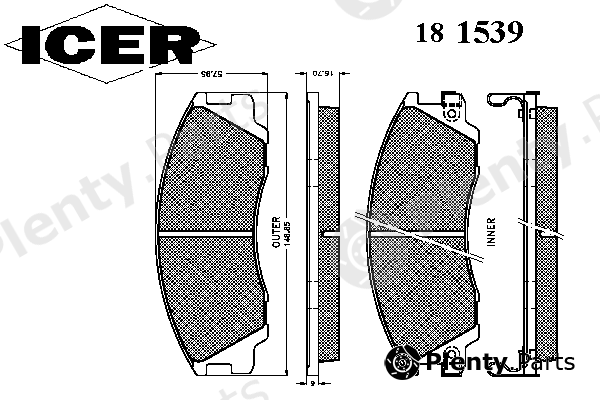  ICER part 181539 Brake Pad Set, disc brake