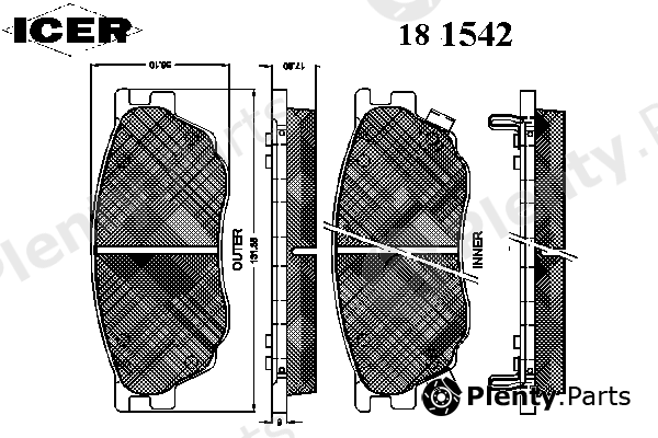  ICER part 181542 Brake Pad Set, disc brake