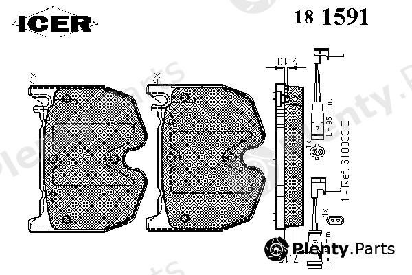  ICER part 181591 Brake Pad Set, disc brake
