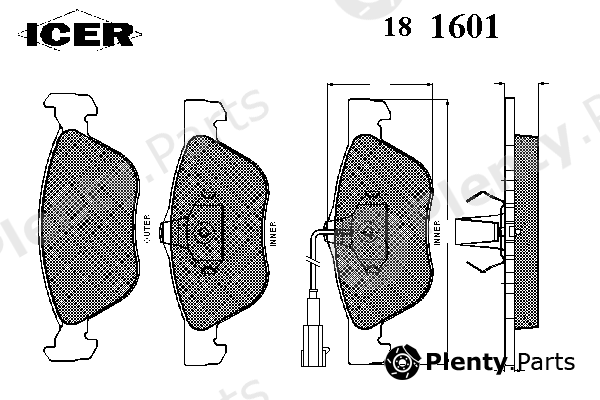  ICER part 181601 Brake Pad Set, disc brake