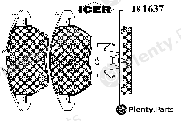  ICER part 181637 Brake Pad Set, disc brake