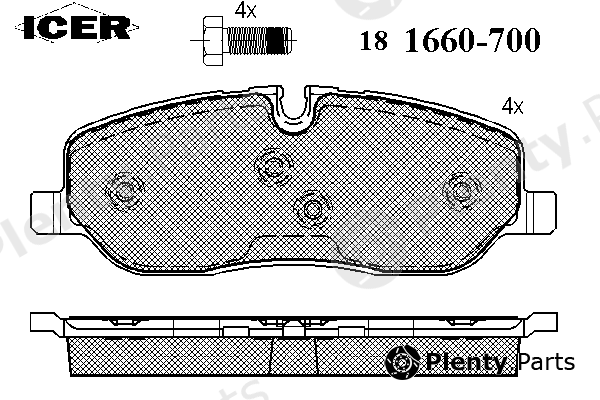  ICER part 181660-700 (181660700) Brake Pad Set, disc brake