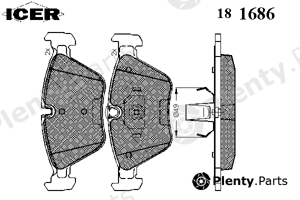  ICER part 181686 Brake Pad Set, disc brake