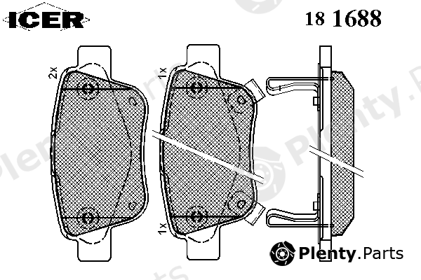  ICER part 181688 Brake Pad Set, disc brake