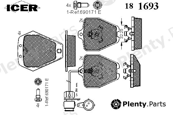  ICER part 181693 Brake Pad Set, disc brake
