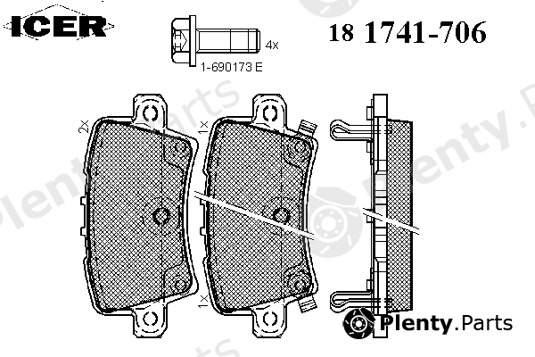  ICER part 181741-706 (181741706) Brake Pad Set, disc brake