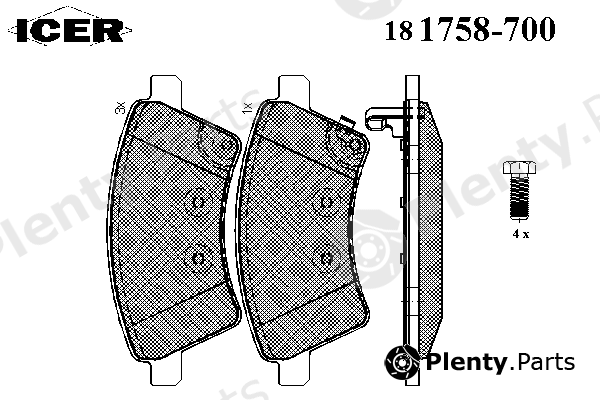  ICER part 181758-700 (181758700) Brake Pad Set, disc brake