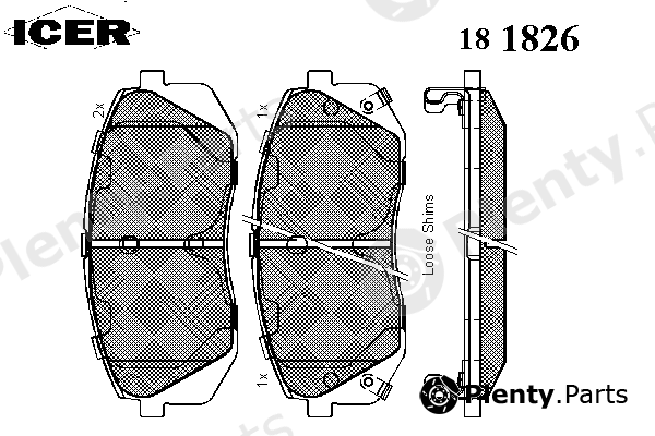  ICER part 181826 Brake Pad Set, disc brake