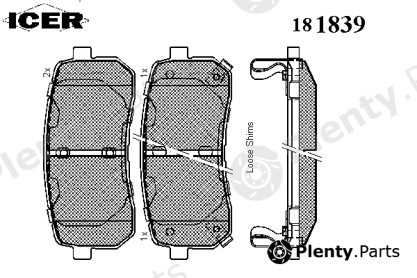  ICER part 181839 Brake Pad Set, disc brake