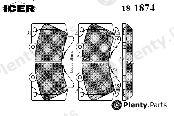  ICER part 181874 Brake Pad Set, disc brake