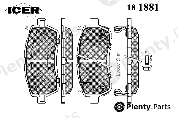  ICER part 181881 Brake Pad Set, disc brake