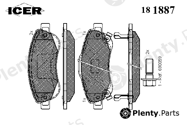  ICER part 181887 Brake Pad Set, disc brake
