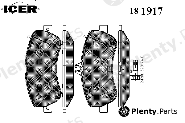  ICER part 181917 Brake Pad Set, disc brake