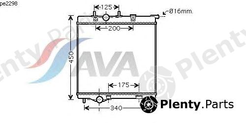  AVA QUALITY COOLING part PE2298 Radiator, engine cooling
