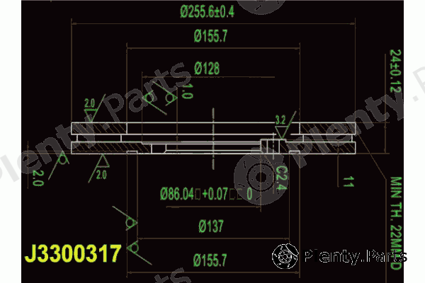  NIPPARTS part J3300317 Brake Disc