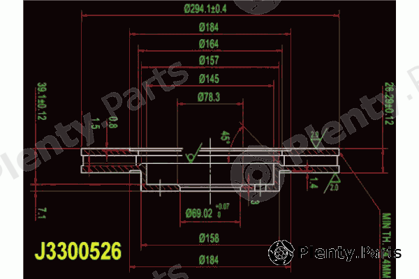  NIPPARTS part J3300526 Brake Disc